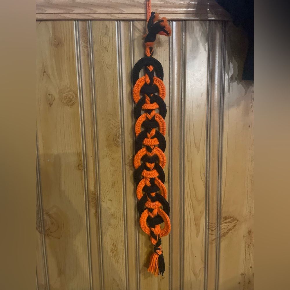 Vintage Retro Handmade Halloween Braided Yarn Crochet Door Hanging Decoration